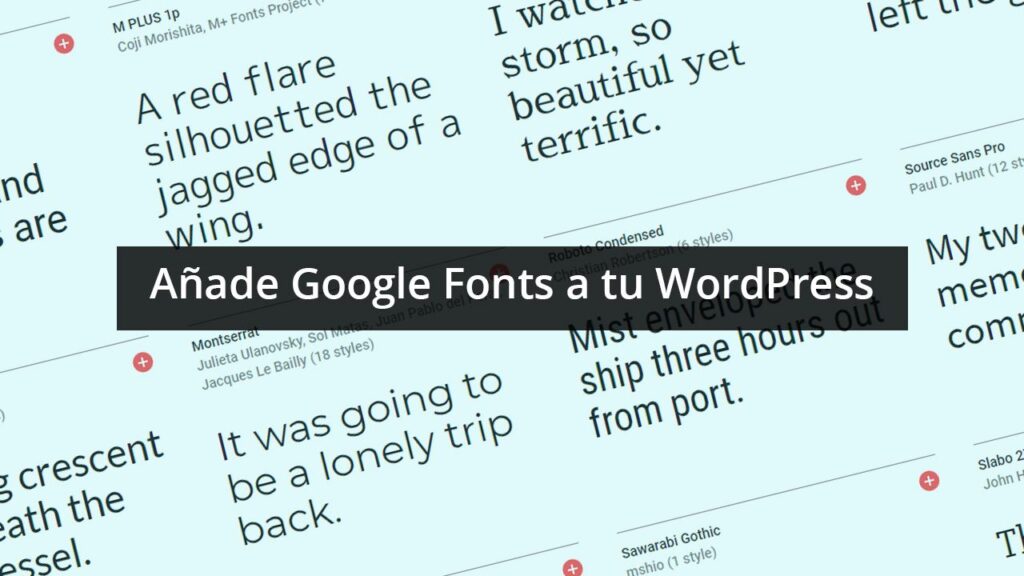 Cómo añadir Google Fonts a WordPress